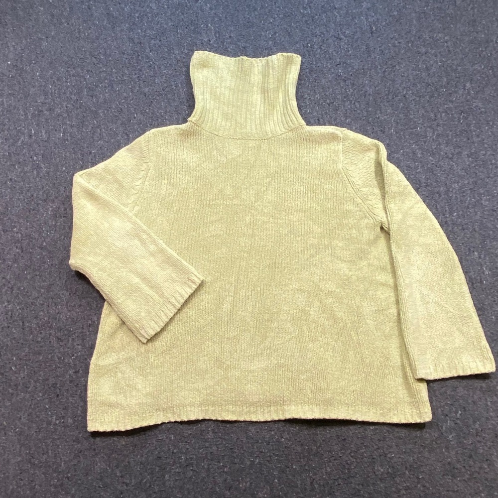 Kate Hill Turtleneck Sweater Sz 1X Womens Sage Green Chenille Knit Soft Pullover